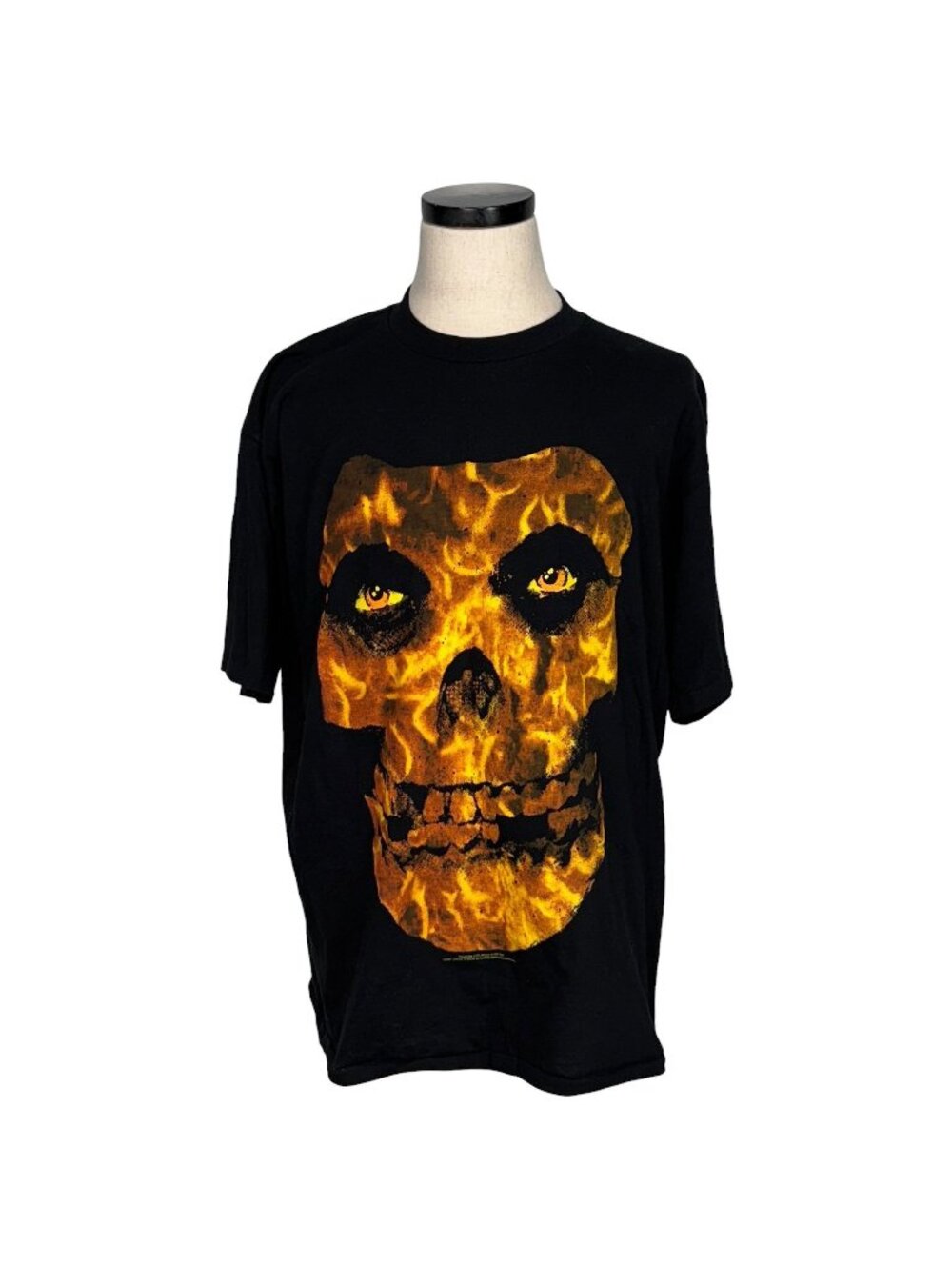 Misfits Halloween 2000 Vintage Graphic T-Shirt Flame Skull Black XL Rare
